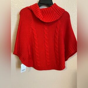 Carter's Vibrant Red Cable Knit Poncho